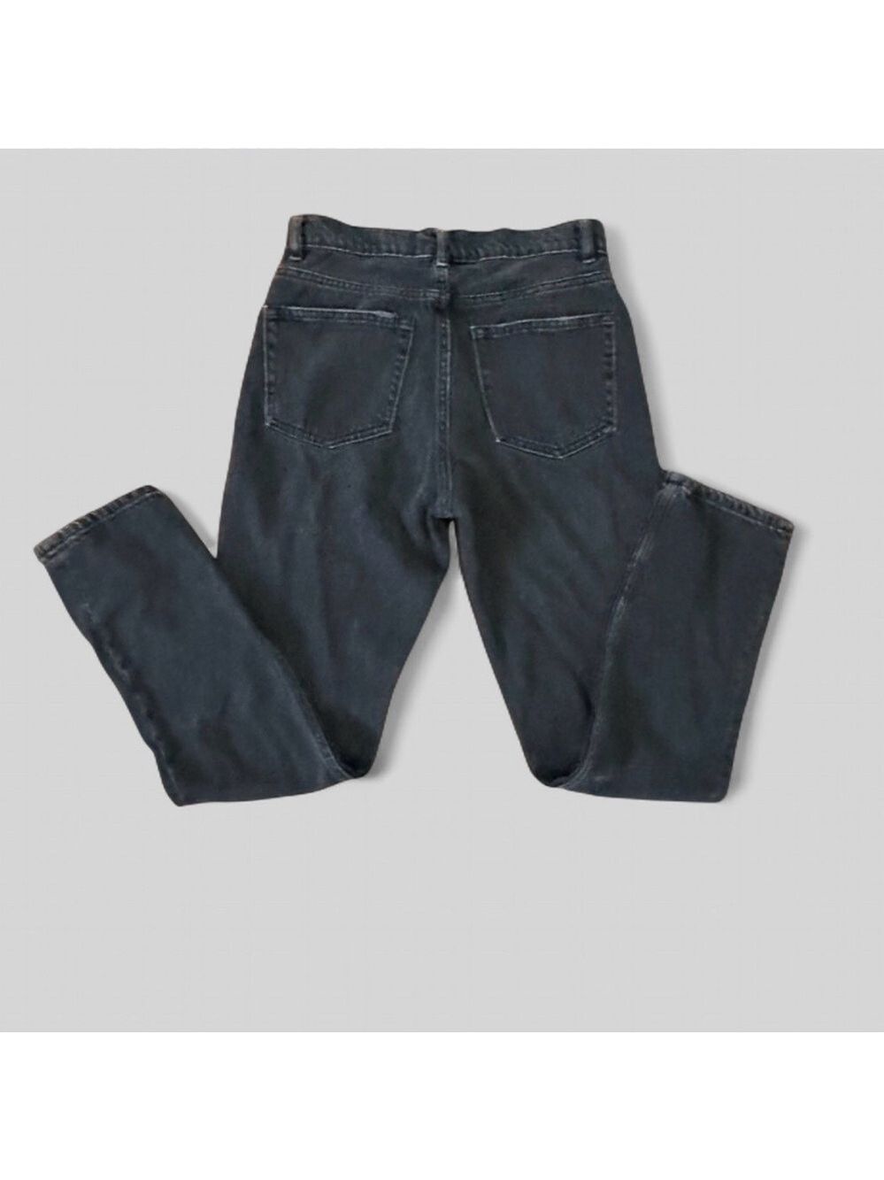 Reformation-black distressed jeans straight leg size 26 - Picture 5 of 12